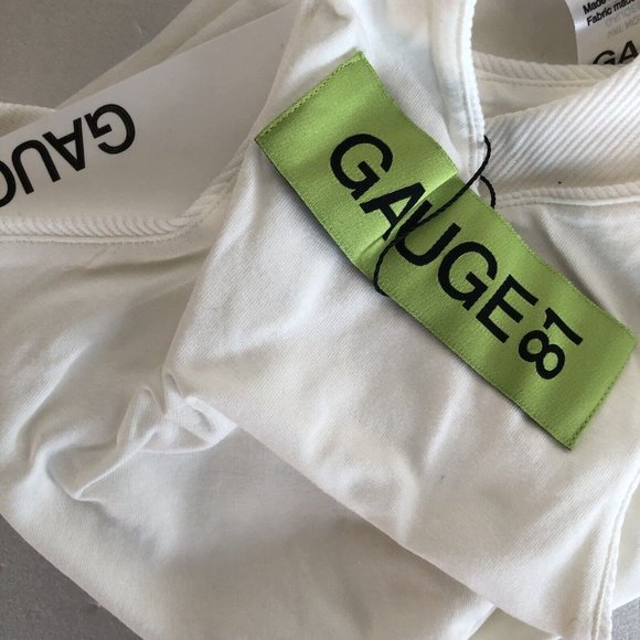 GAUGE81 Nice Tank Top White Rib Sleeveless Minimal Italy S NWT $136 - Picture 5 of 6